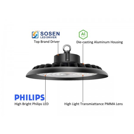 Lampa LED Industriala 100w,Sosen driver&Philips chip, 15000lm, Suspendata, metal